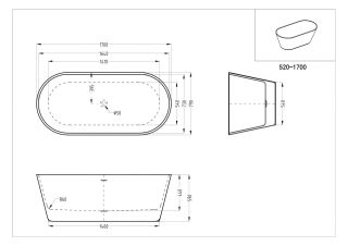 Акриловая ванна ArtMax AM-520-1700-790 170x80 см